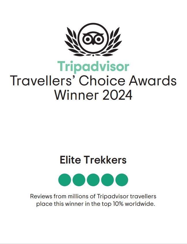 Tripadvisor Travellers' Choice 2024 winner, Elite Trekkers